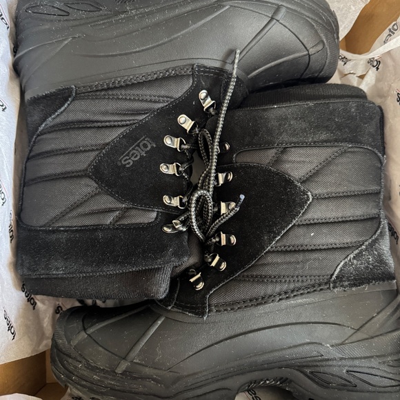 Mens Totes Briggs Black Waterproof Snow Boots, Size 9 w/ original box - Picture 11 of 11